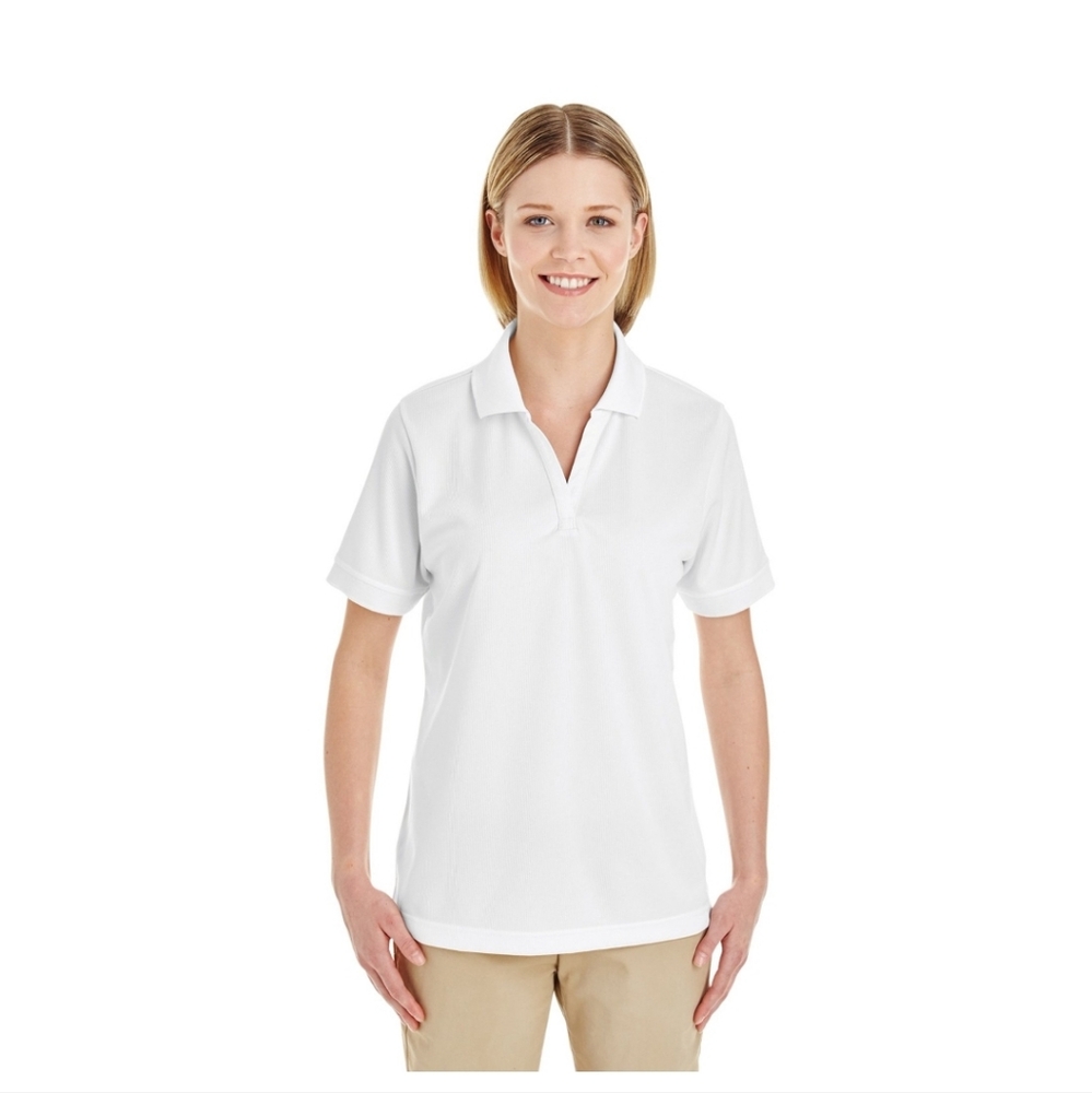 White Fitted Polo Short Sleeve Tee